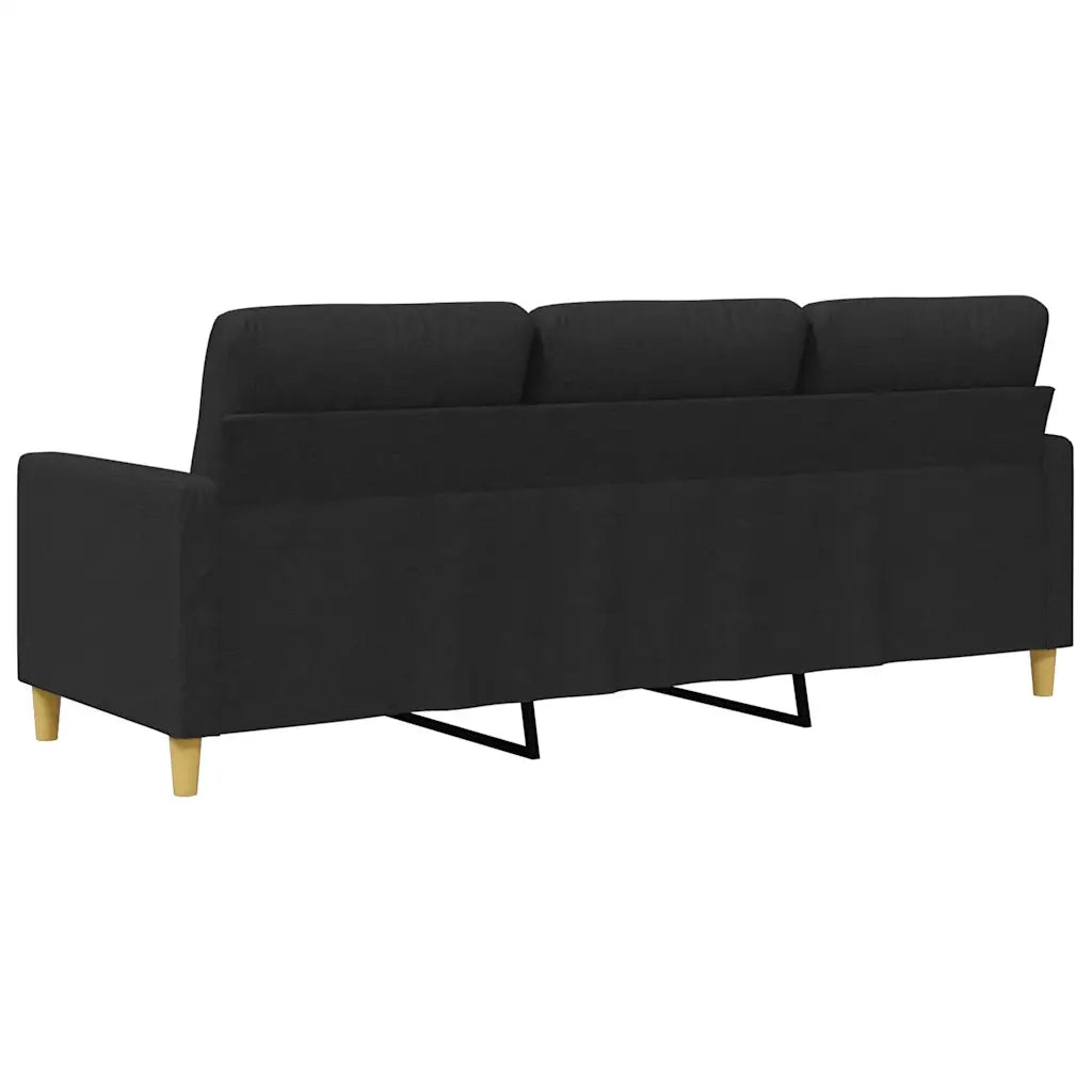 Divano a 3 Posti-Sofa 3 Posti Nero 180 cm in Tessuto 358991