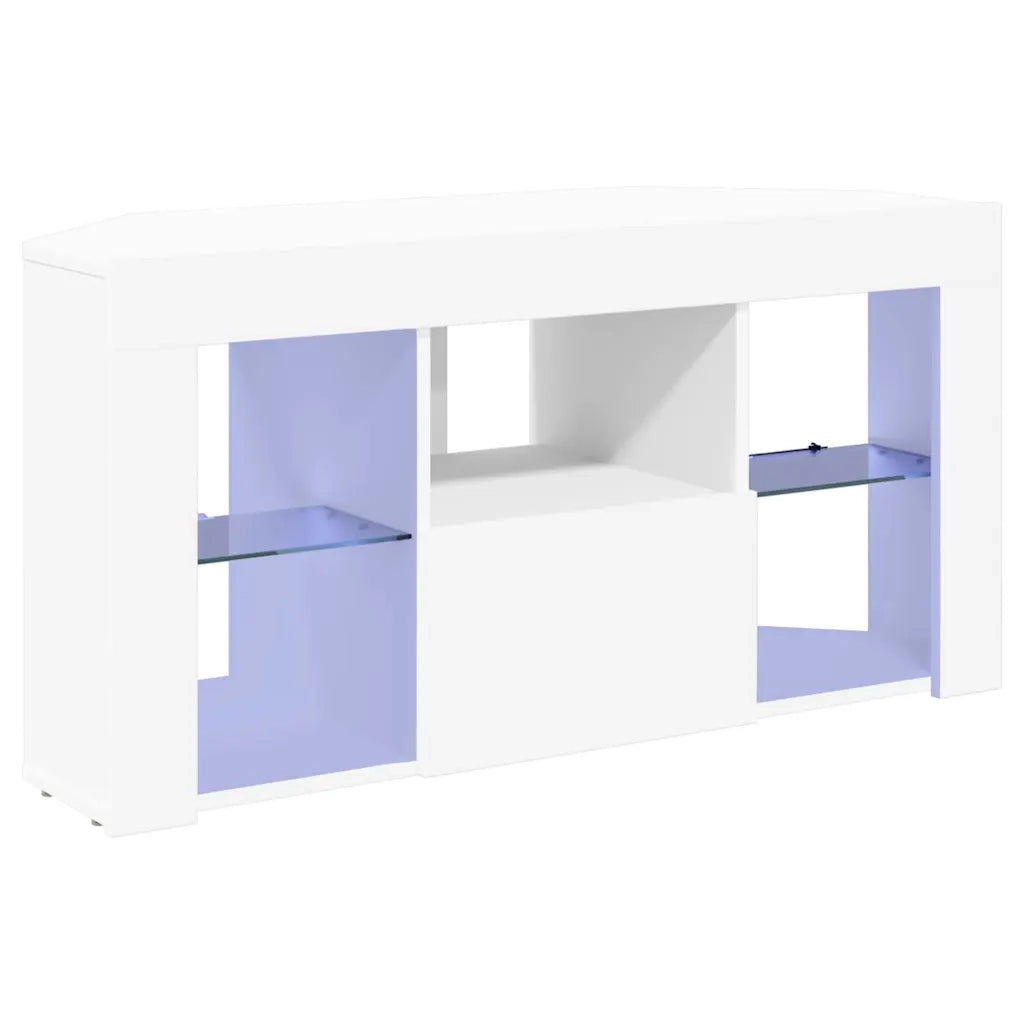 Mobile TV LED-Credenza per TV con LED-Console TV Angolare Bianco 100 x 40 x 50 cm