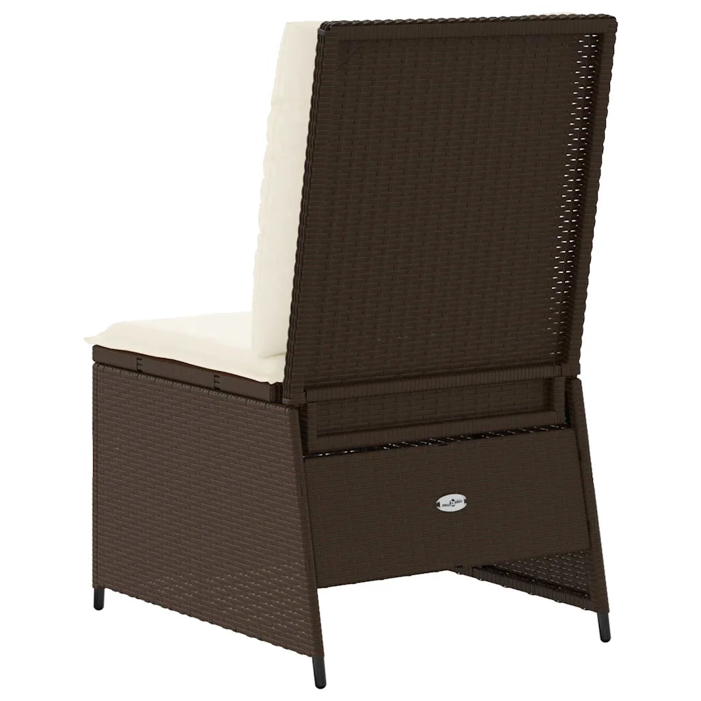 Divano da giardino con cuscino Nero e Bianco Crema polyrattan 3394477