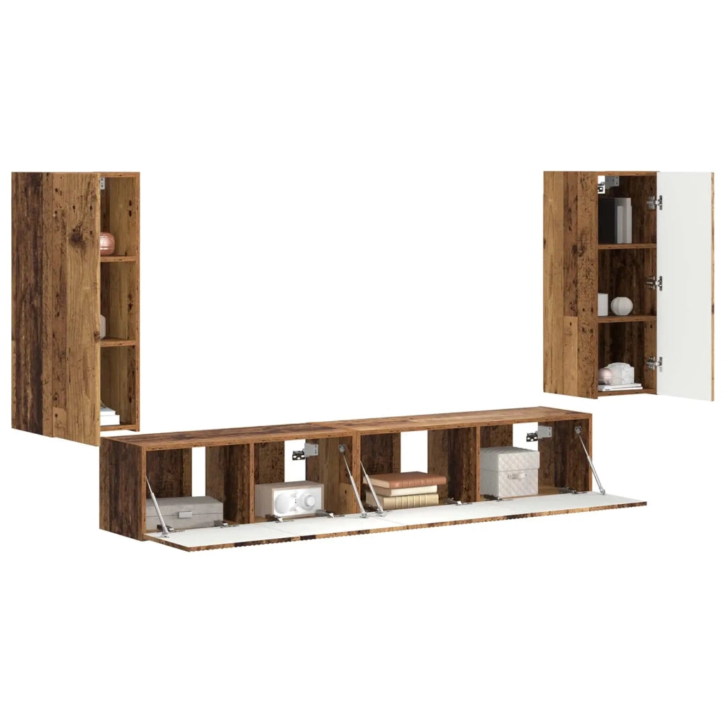 Set mobile TV 4 pcs Legno vecchio Legno multistrato 3409166
