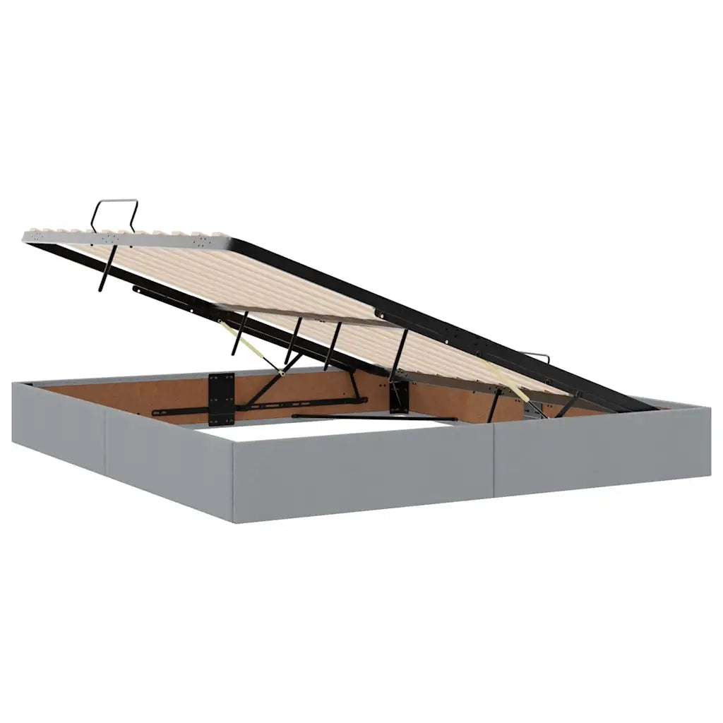 Letto con contenitore e LED Grigio chiaro 160 x 200 cm Tessuto 3371091