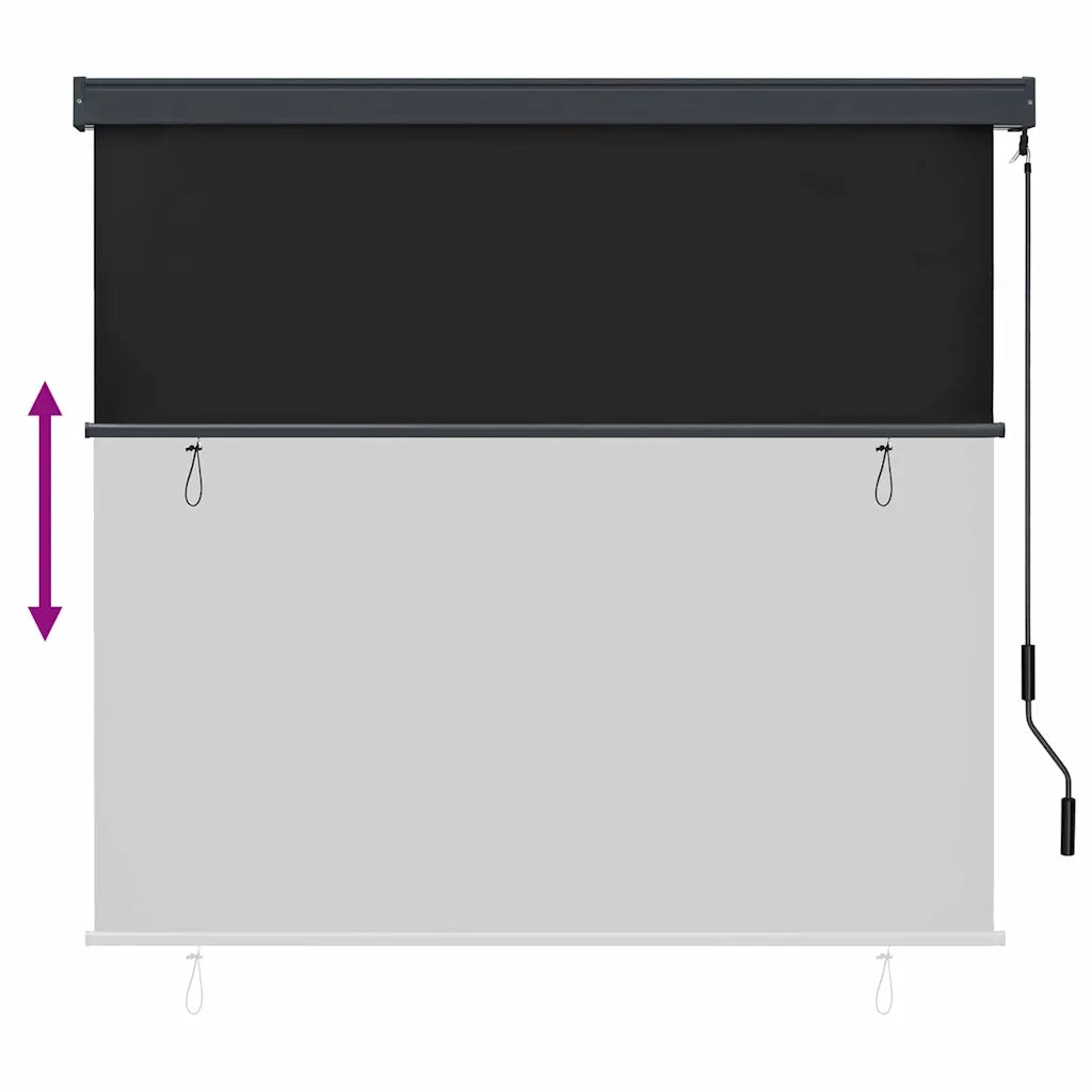 Tenda a rullo | Tenda avvolgibile Antracite 180 x 250 cm Tessuto e Alluminio