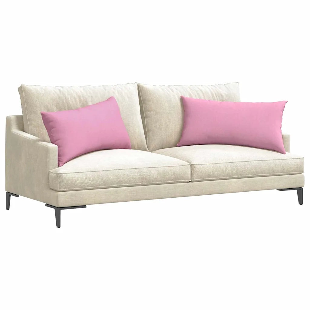 Cuscini da Divano 2 pz-Set di 2 Cuscini per Sofa Rosa 80 x 40 cm Tessuto