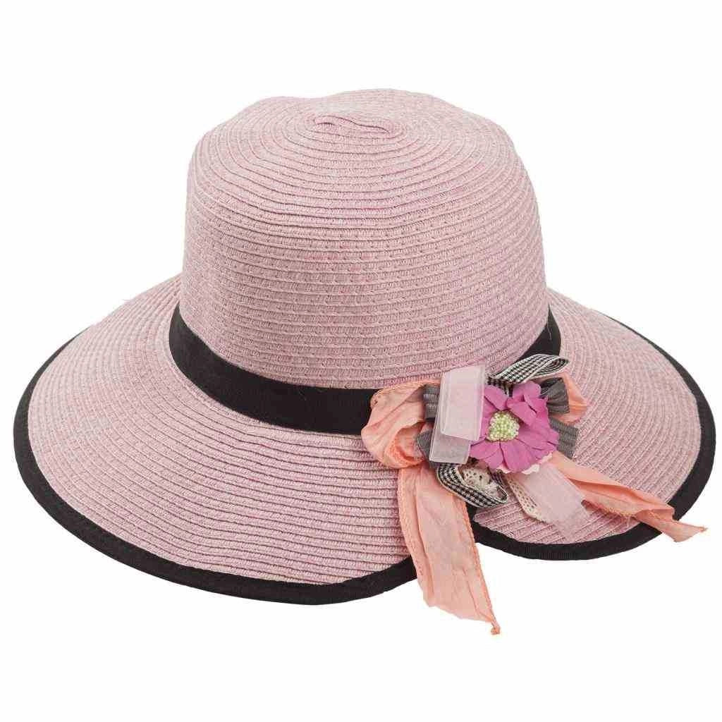 Cappello rosa con decoro elegante 58