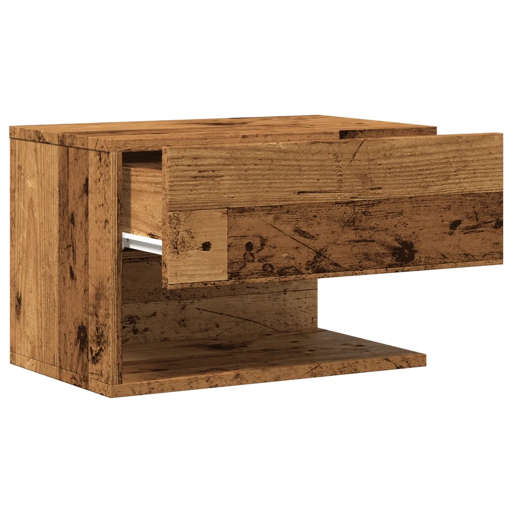 Comodini da Parete 2pz Legno Antico 856821