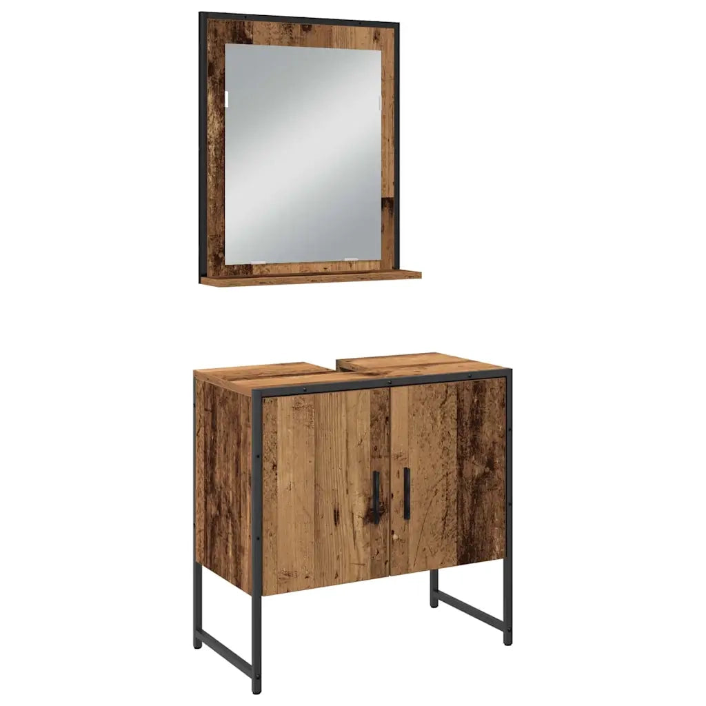Set di mobili per il bagno 3 pcs Marrone Legno multistrato 3334357