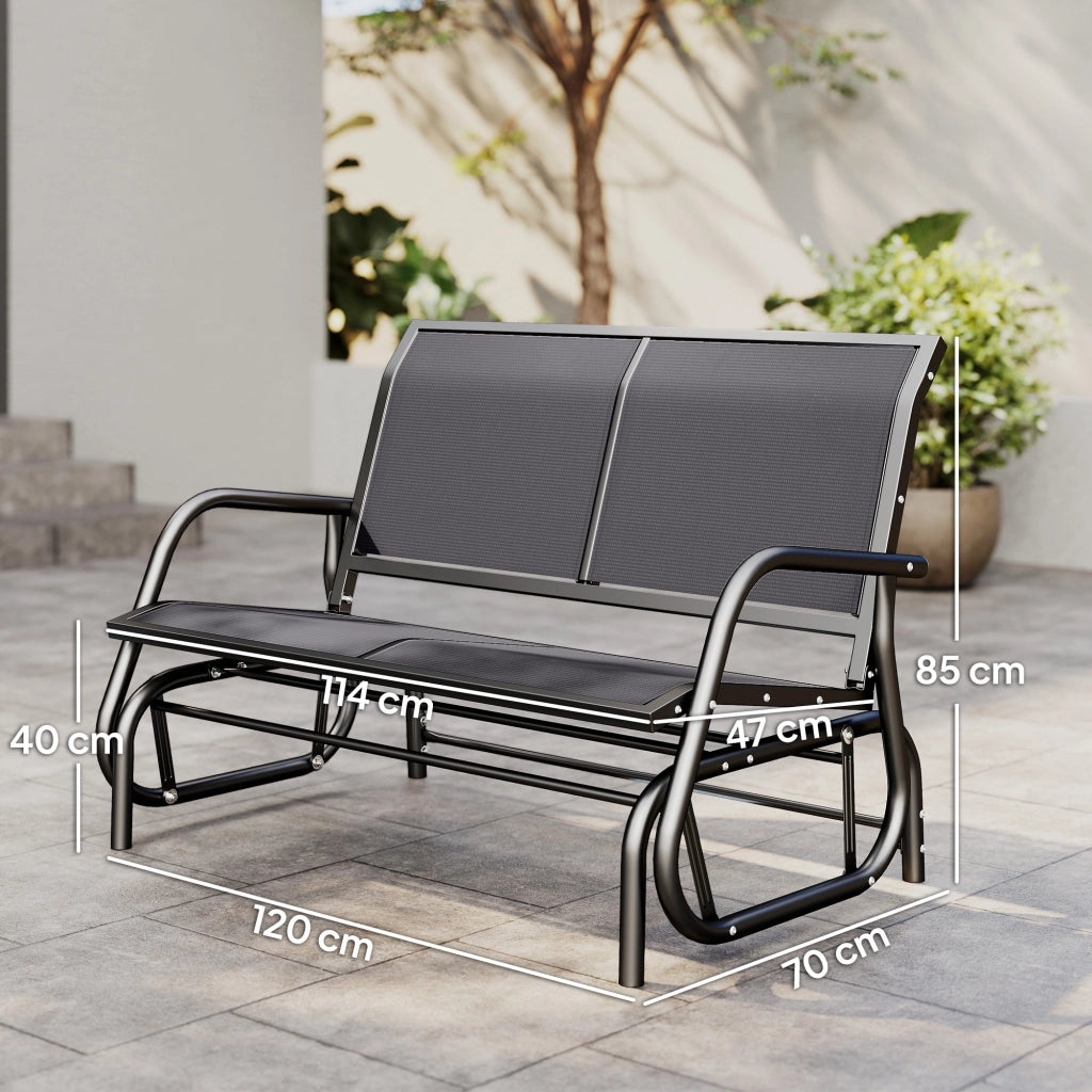 Divano da Giardino 2 Posti con Braccioli ¨C Minimal ¨C Tessilene Grigio
