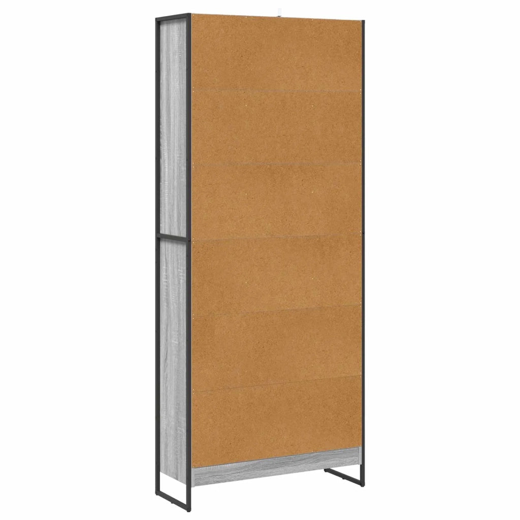 Armadio per Libri 2 pcs Grigio Sonoma 80 x 30 x 155 cm