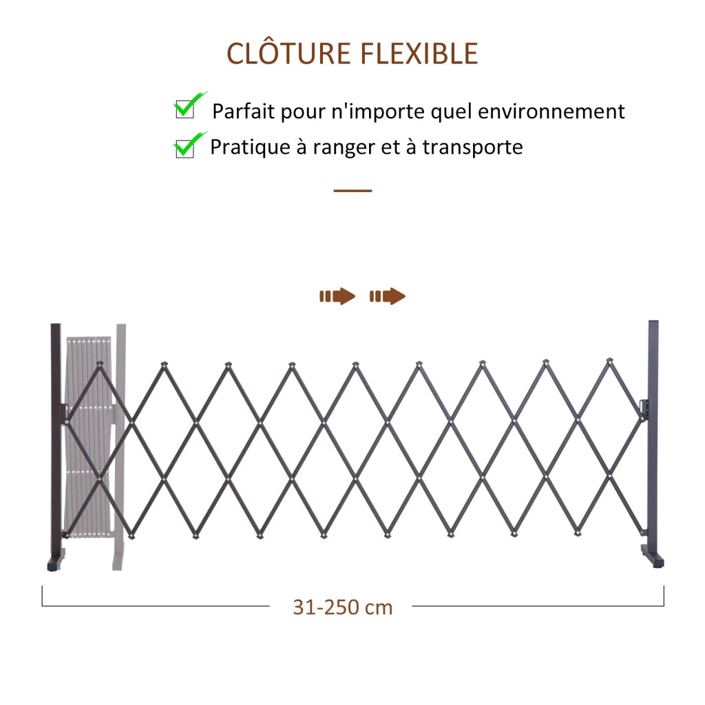 Barriera di Sicurezza Estensibile ¨C zephmum ¨C Colore Cioccolato 250x31x104 cm