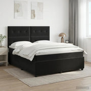 Letto box spring con materasso Nero 180 x 200 cm Velluto 3454657