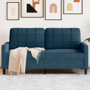 Divano a 2 Posti Blu 140 cm in Velluto 4007633