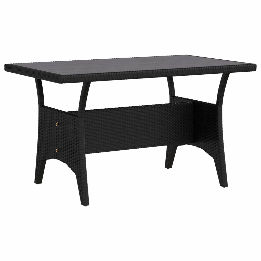 Set da pranzo per esterni 5 pz Nero e Bianco Crema polyrattan 3422259
