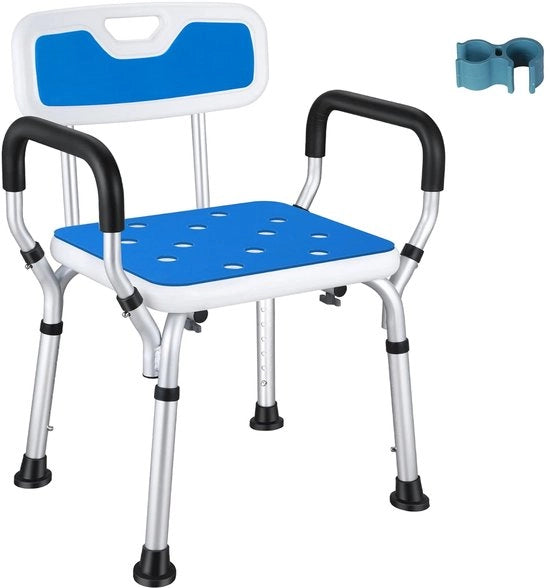 Sedile doccia regolabile - ergonomico e sicuro - 1 pezzo - alluminio