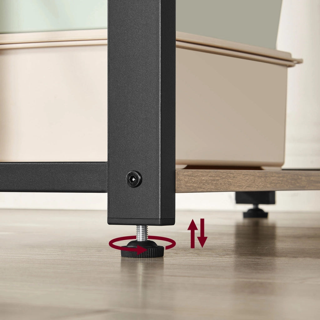 Scrivania per Computer con 3 Ripiani Rovere Sonoma e Nero