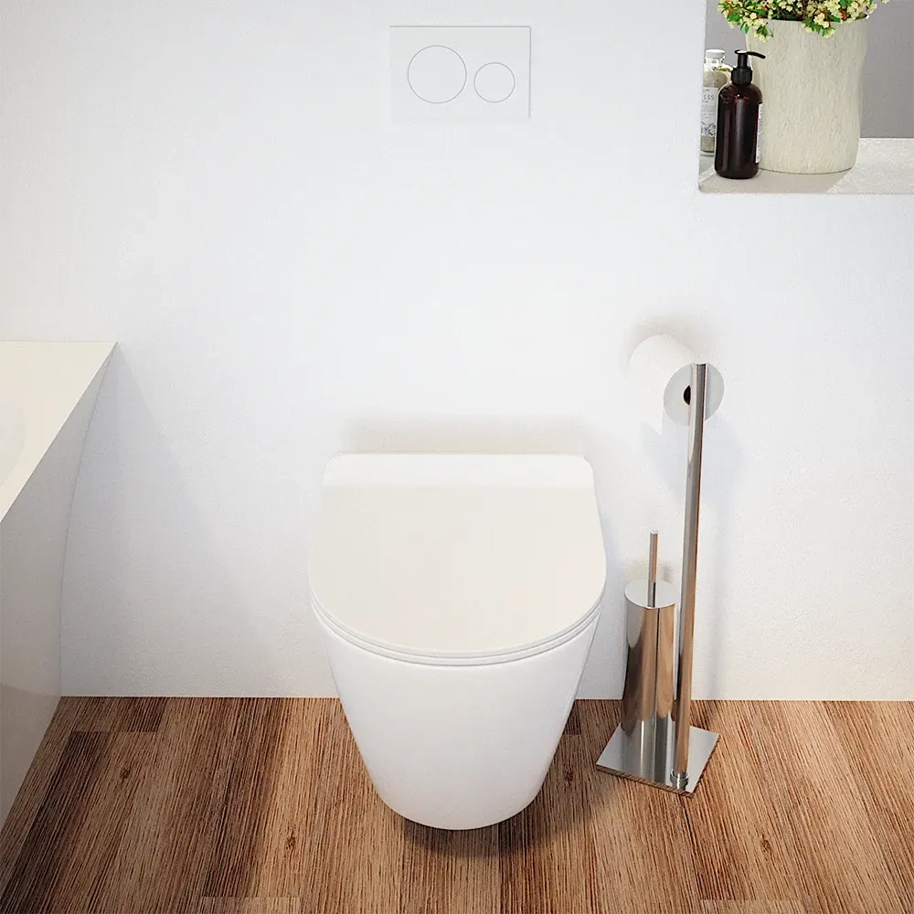 Vaso sospeso tornado silent flush in ceramica bianco lucido con copri-wc soft-close | Sydney
