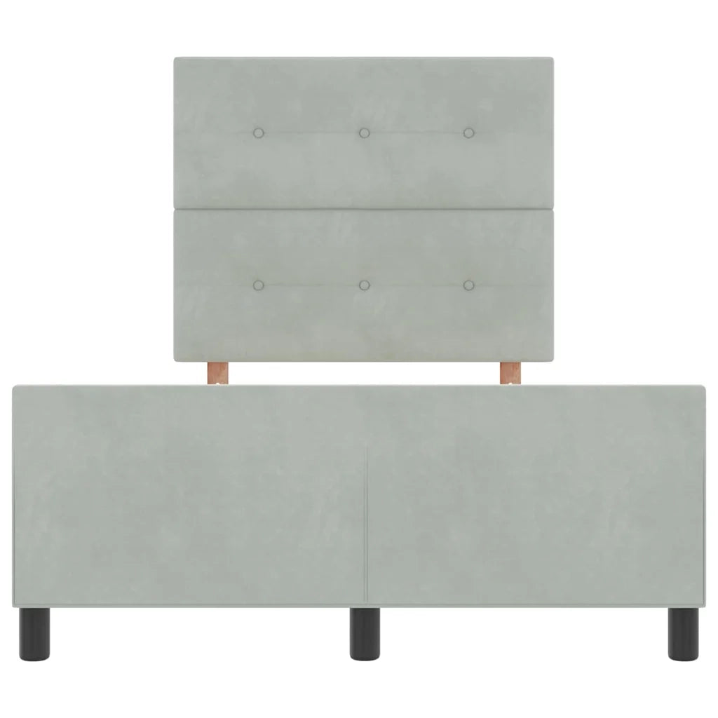 Letto a molle con testiera Grigio chiaro 120 x 190 cm Velluto 3344927