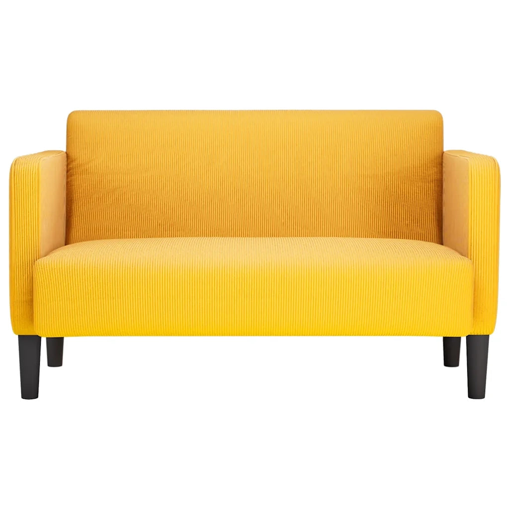 Divano Divanetto-Sofa Giallo Chiaro 109cm Tessuto di Velluto a Coste