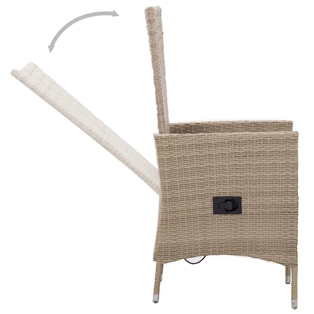 Set da Pranzo da Giardino 5 pz con Cuscini Beige 3099457
