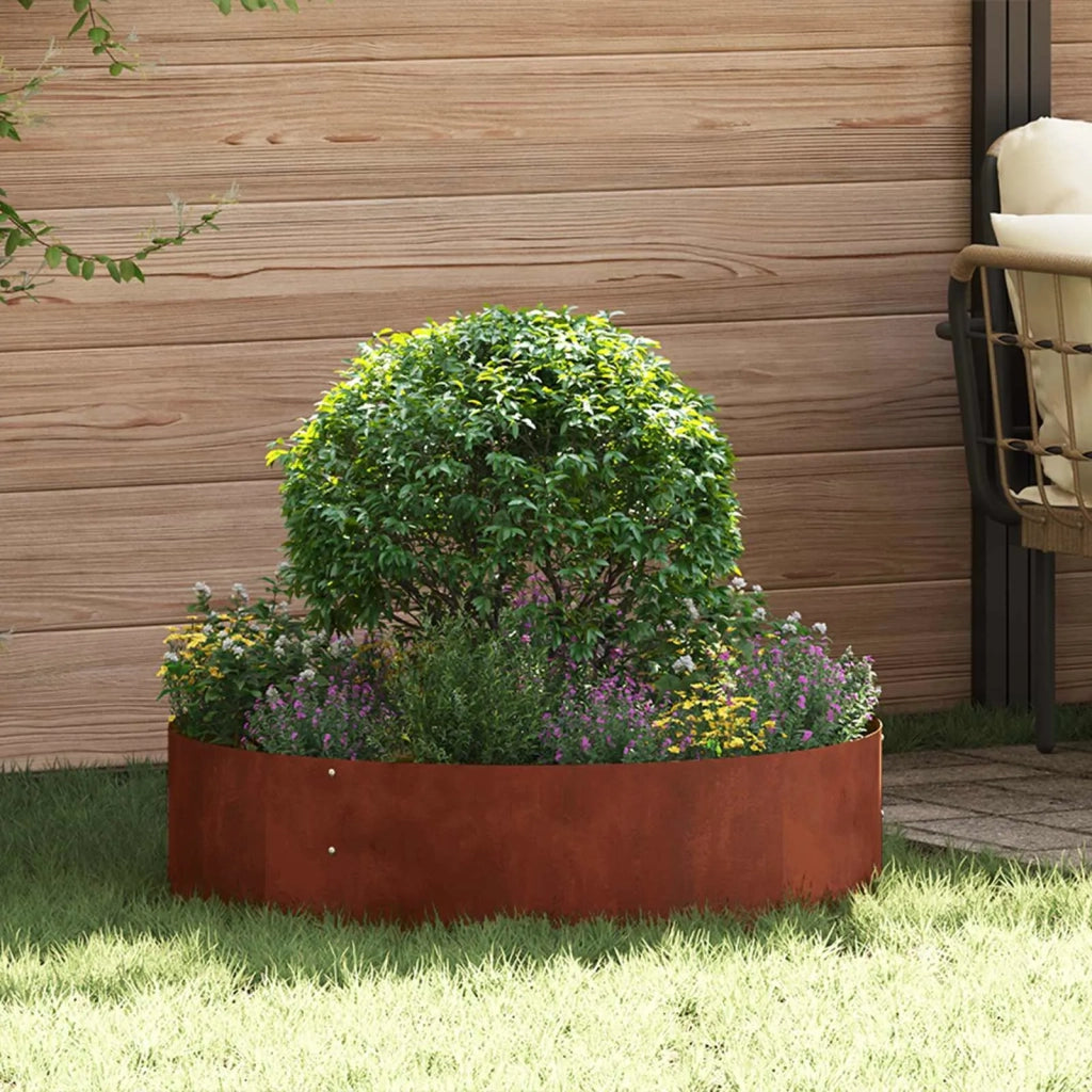 Anello per vaso 5 pz-Set di 5 Supporto per Vaso Marrone 80 x 80 x 20 cm Acciaio CorTen