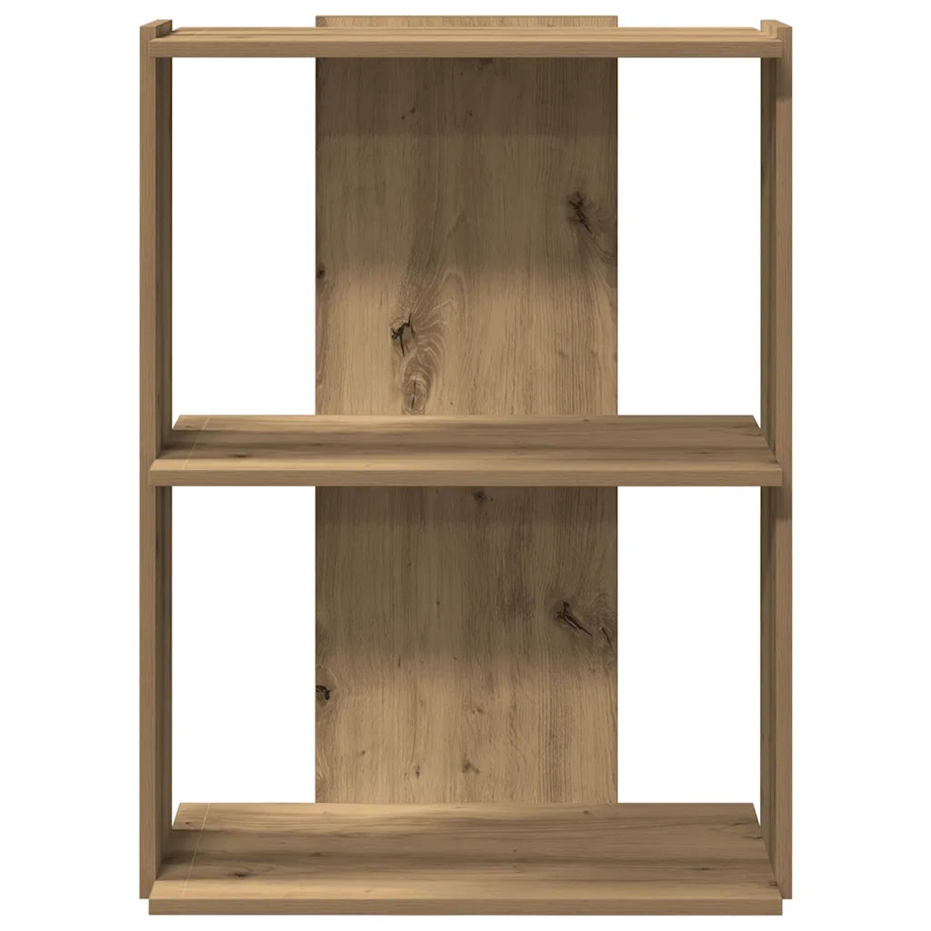 Libreria a 3 Ripiani Rovere 60x30x80 cm Legno Multistrato 860264