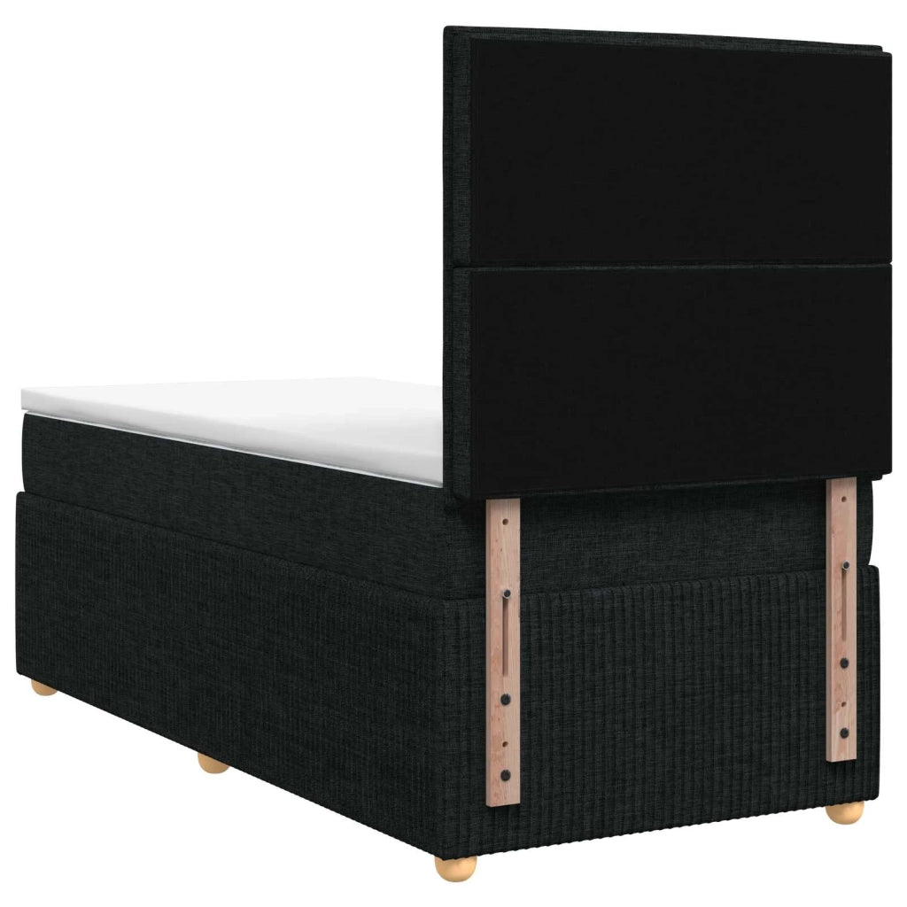 Letto box spring con materasso Nero 80 x 200 cm Tessuto 3454258