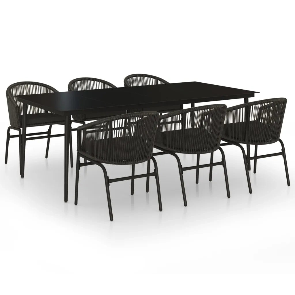 Set da Pranzo da Giardino 7 pz Nero 3099243