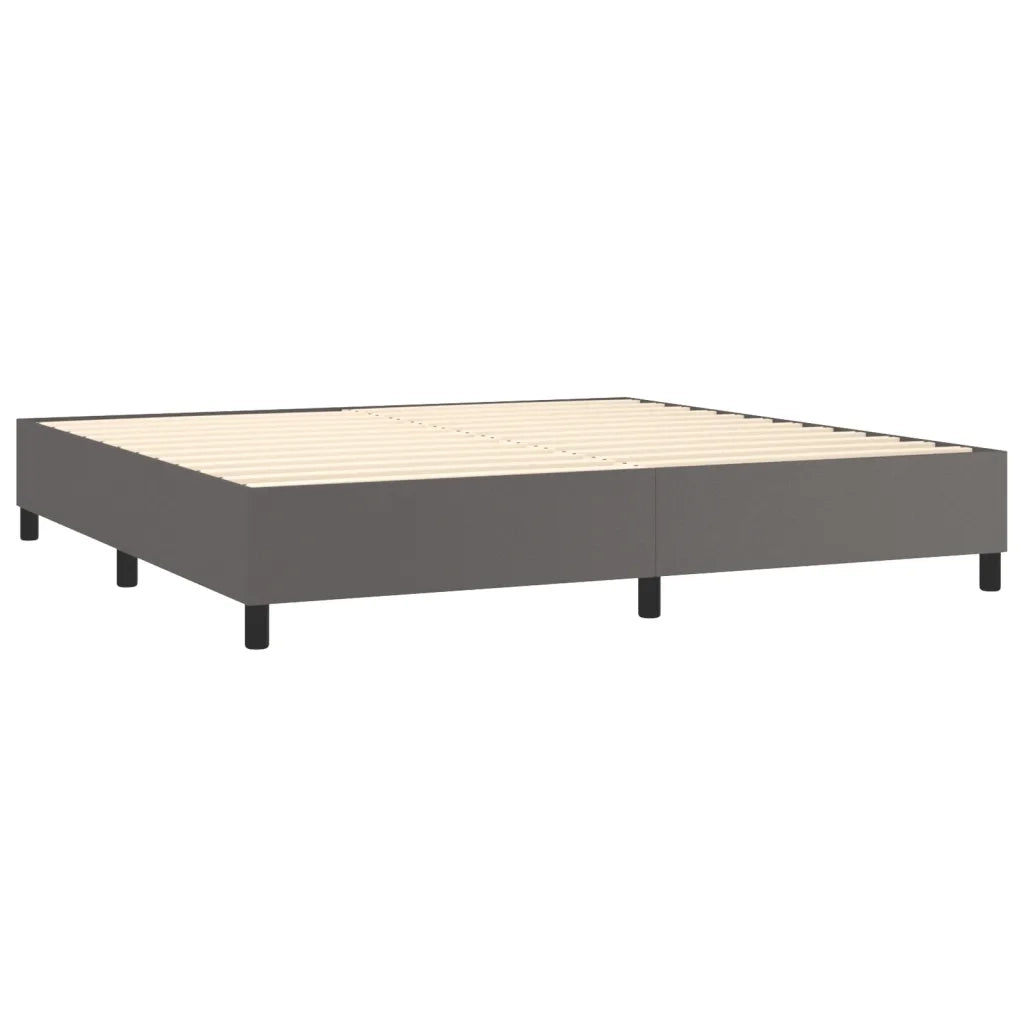 Giroletto Molle con Materasso e LED Grigio 200x200cm Similpelle 3135847