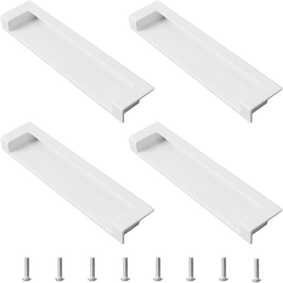 Grepho per armadi e cassetti 4 in pack stile moderno (bianco, 143 mm)