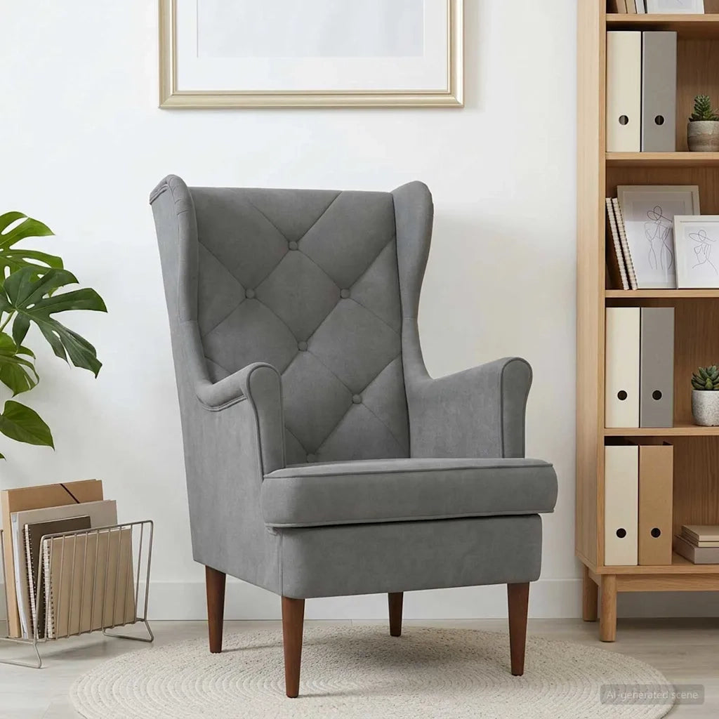 Poltrona Grigio Scuro Velluto 42029908