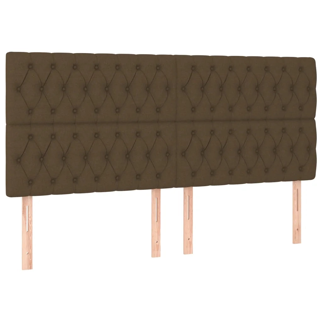 Letto a Molle Materasso e LED MarroneScuro 180x200cm in Tessuto