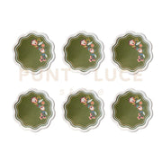 SET 6 SOTTOBICCHIERI ARMONIA IN CRISTALLO ACRILICO E ECOPELLE COLORE VERDE