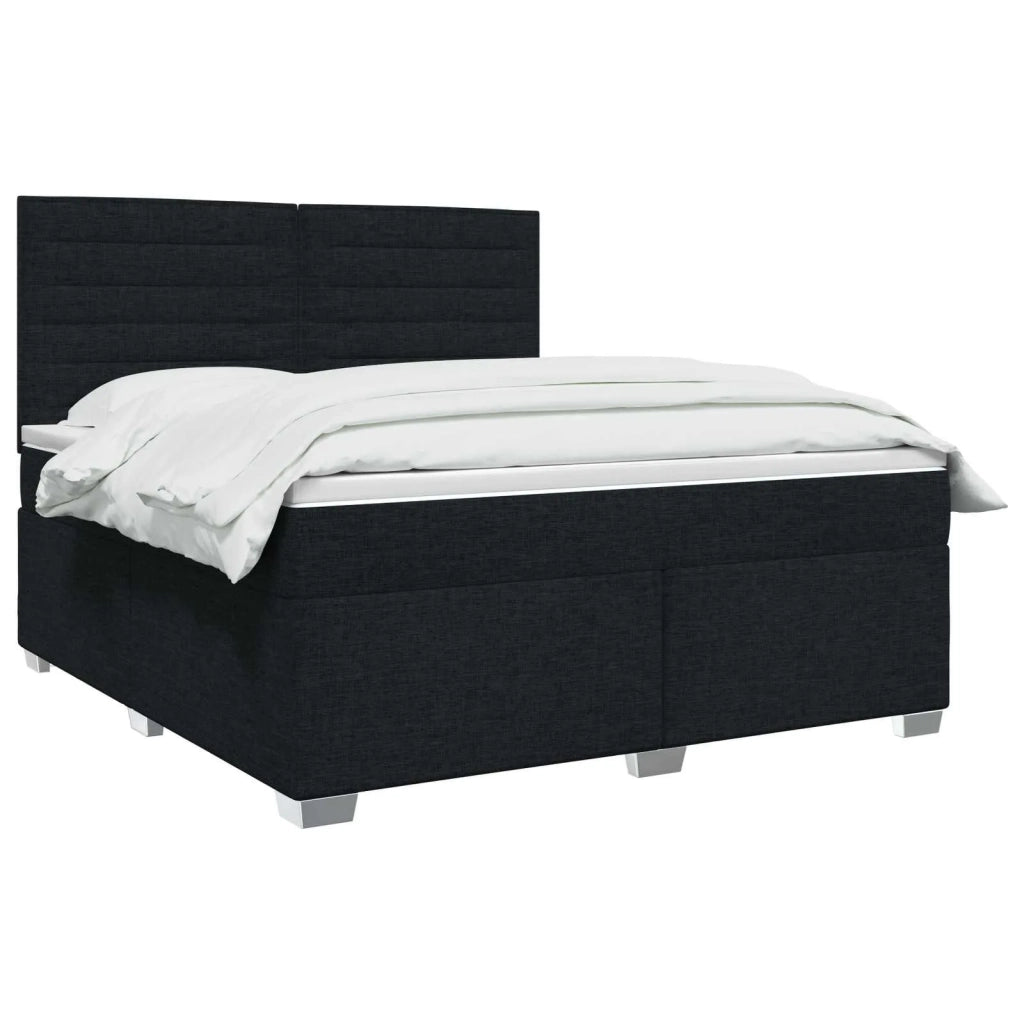 Letto box spring con materasso Nero 140 x 190 cm Tessuto 3453397