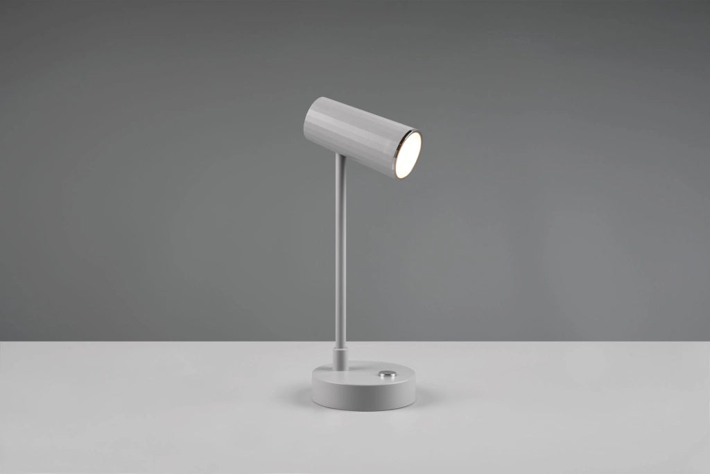LENNY LAMPADA LED  2,5W 230lm, 3000+4000+6000KDA GRIGIA RICARICABILE DIMMERABILE IN INTENSITA' E IN TEMPERATURA DI COLORE H. 28CM