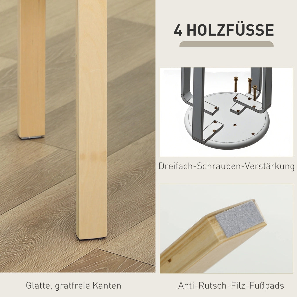 Pouf Imbottito 4 Pezzi ¨C zephmum ¨C Legno, Cremewei?