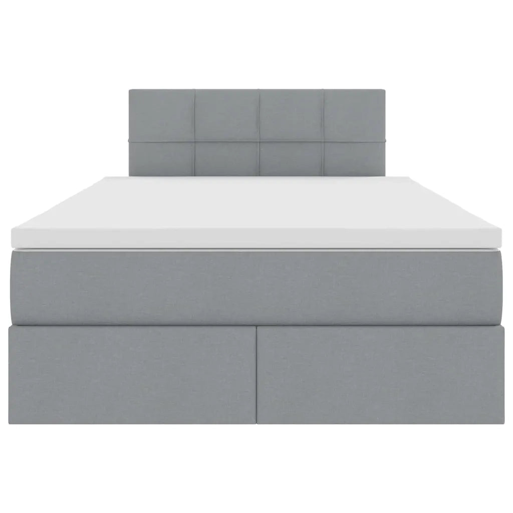 Letto con contenitore e LED Grigio chiaro 120 x 190 cm Tessuto 3371130