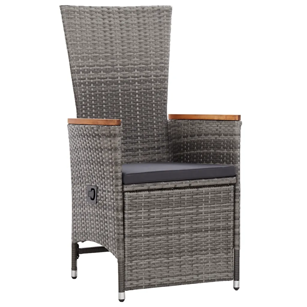 Set da Pranzo da Giardino 11pz con Cuscini in Polyrattan Grigio 3277549
