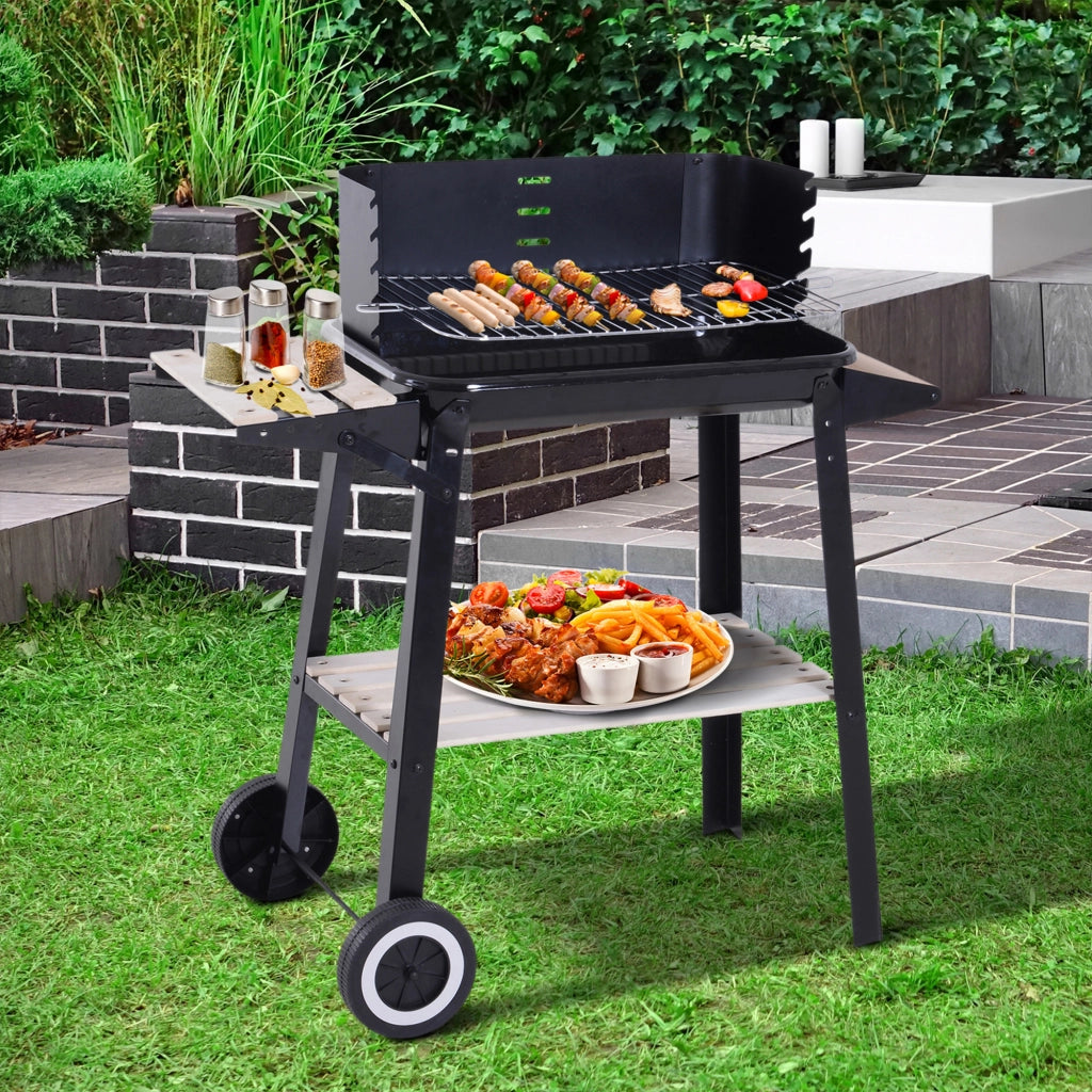 Barbecue a Carbone con Griglia Regolabile ¨C Xylo ¨C Nero 83x37x87cm