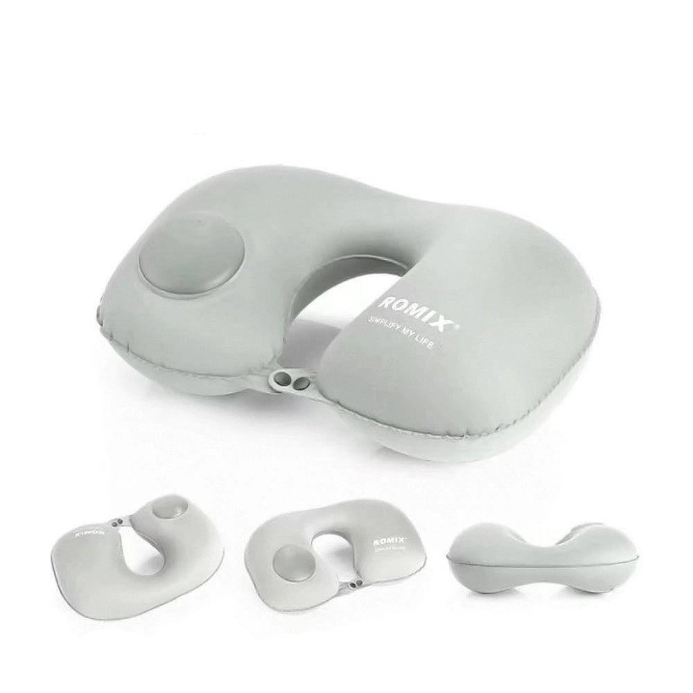Trade Shop - Cuscino Viaggio Collo Collare Poggiatesta Cervicale Con Pompa Gonfiaggio -