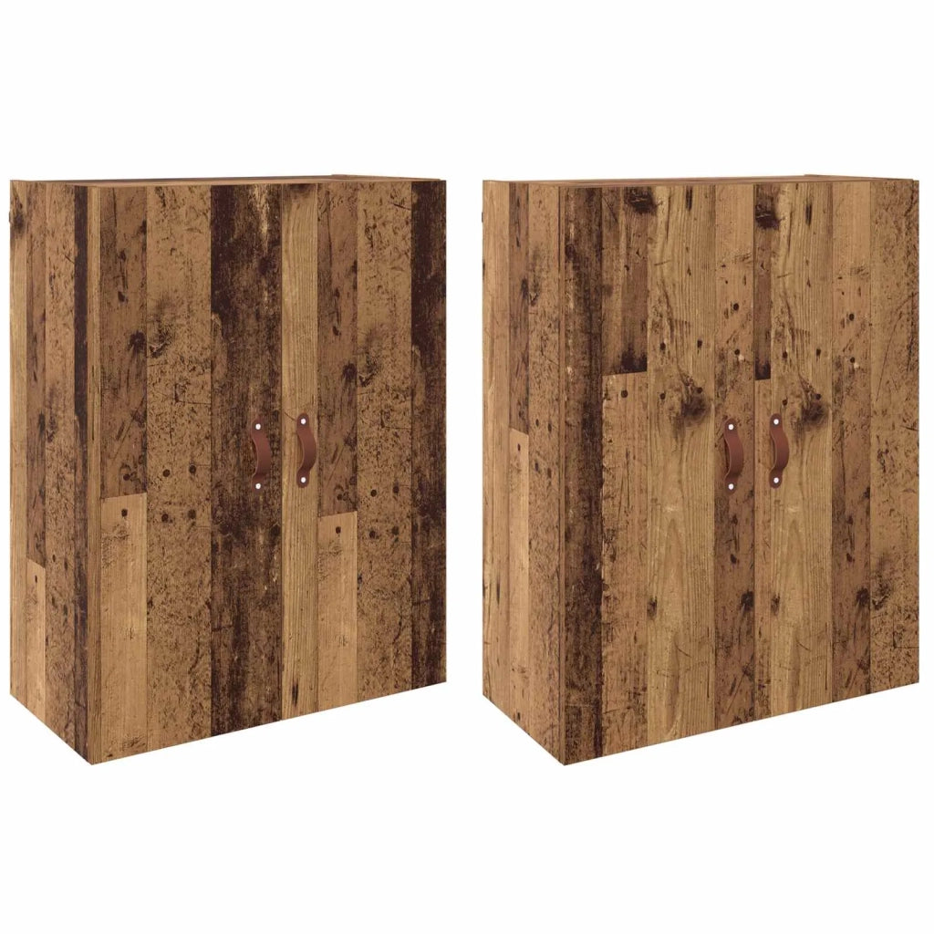 Mobiletto a muro 2 pcs Legno vecchio 69,5 x 34 x 90 cm 3394572