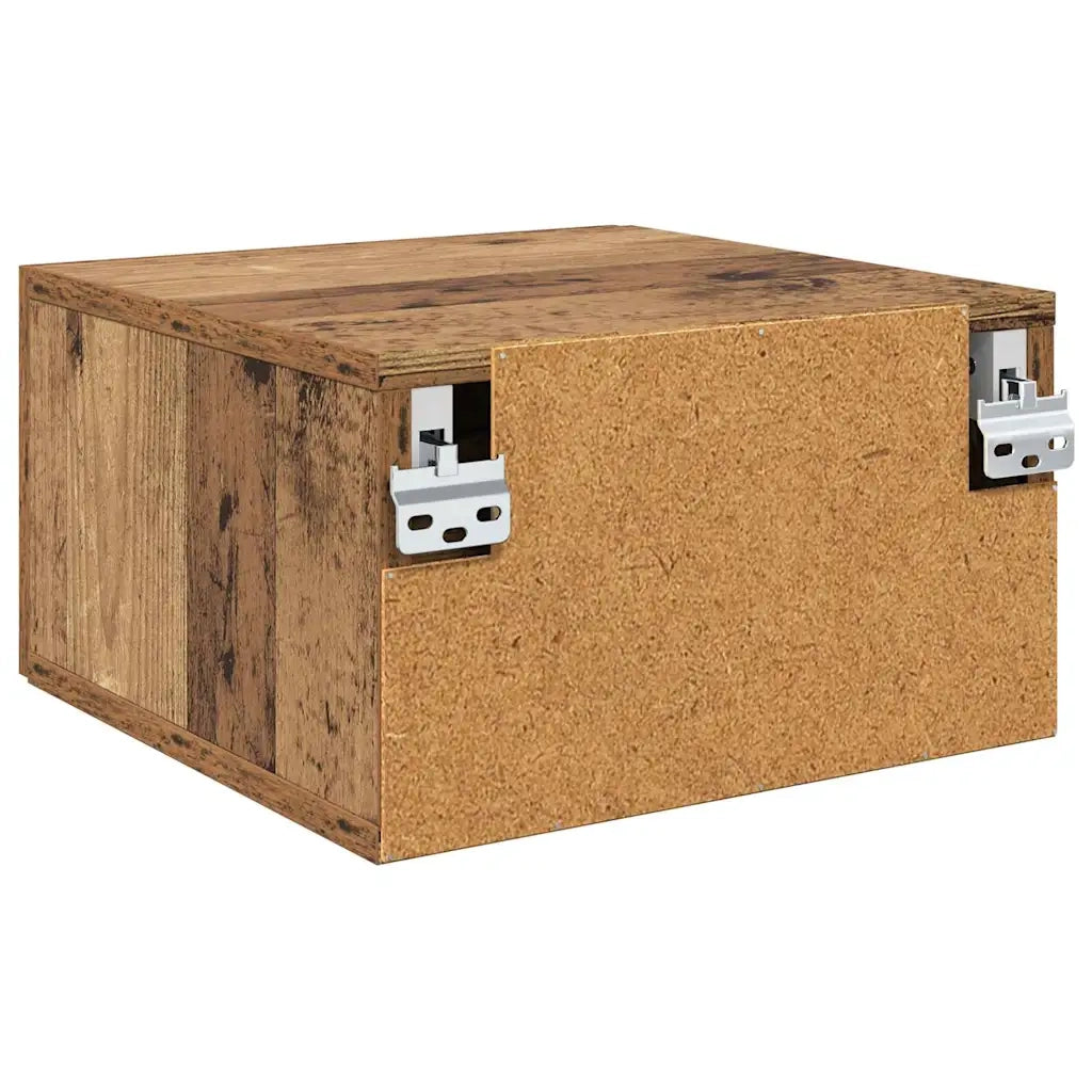 Mobiletto da comodino a parete Legno vecchio 35 x 35 x 20 cm 882335