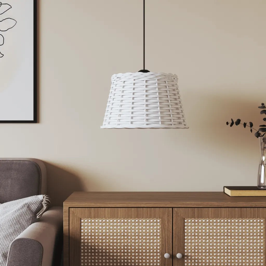 Paralume da Soffitto Bianco ?38x23 cm in Vimini CFW3153749