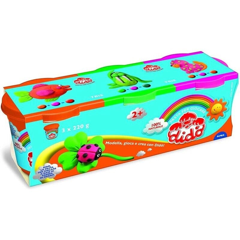 DIDÒ TRIS PONGO SET BARATTOLI ARANCIONE VERDE E ROSA 3 X 220 GR