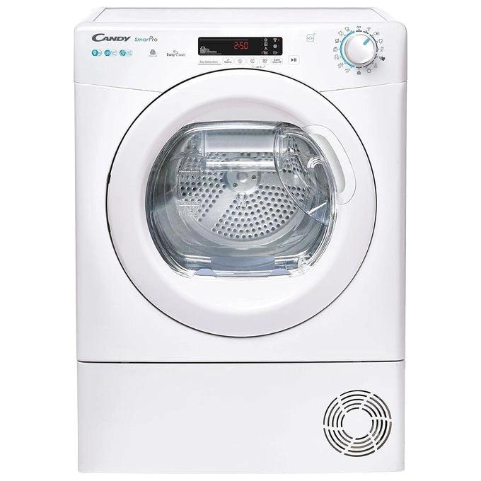Candy Smart Pro CSOE H9A2DE-S Asciugatrice a pompa di calore 9Kg classe A++ asciugatura rapida programma lana controllo remoto bianco  596x607x850
