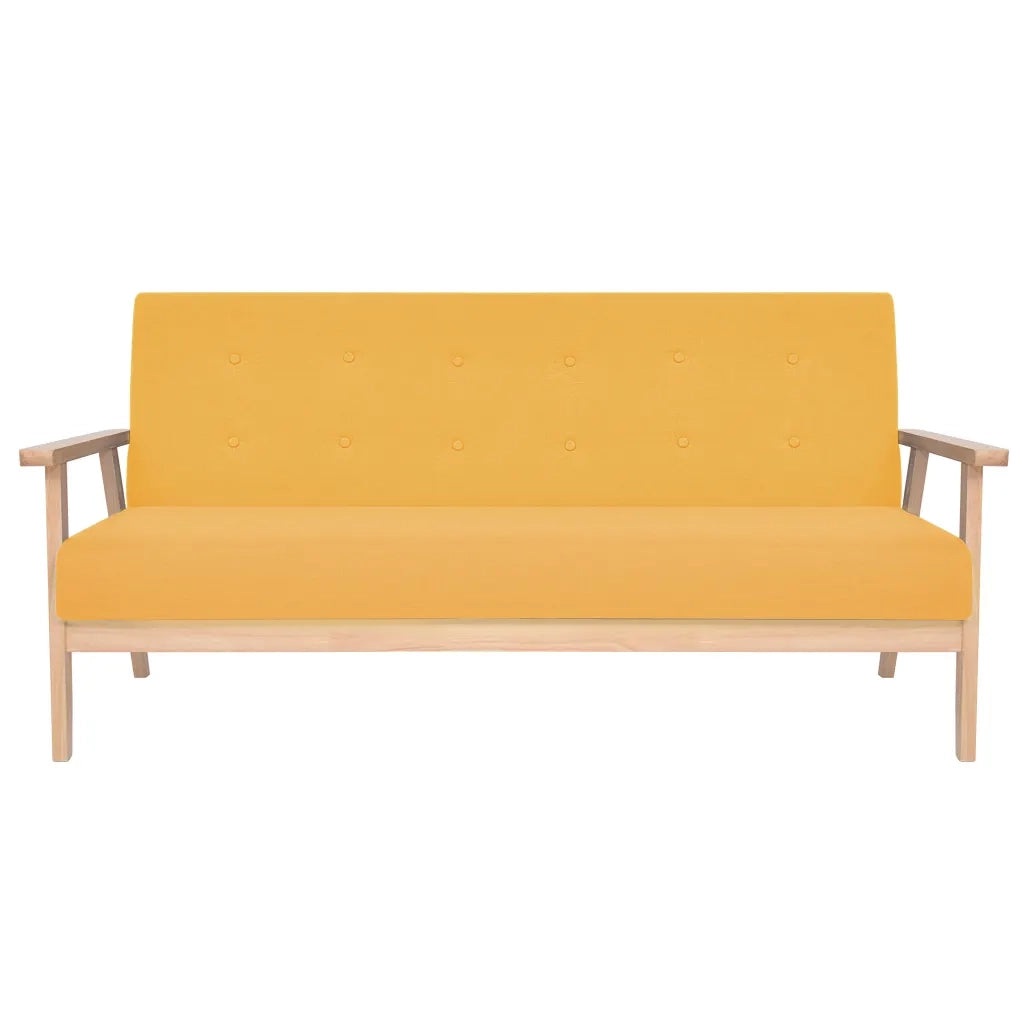 Set di Divani 3 pz in Tessuto Giallo 279147