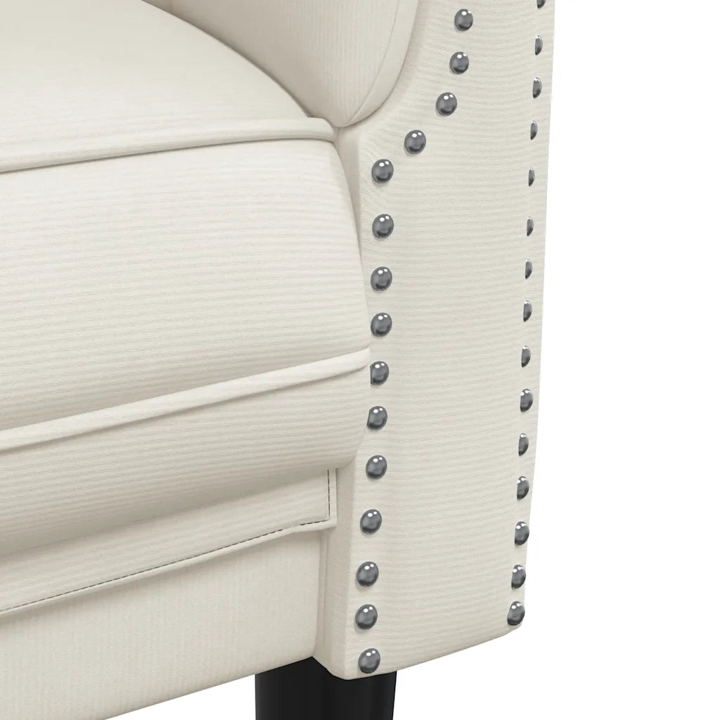 Divano a 3 Posti-Sofa 3 Posti Crema in Velluto