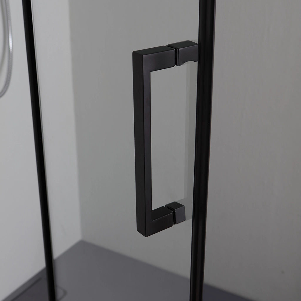 Cabina doccia nera 90x70 vetro trasparente