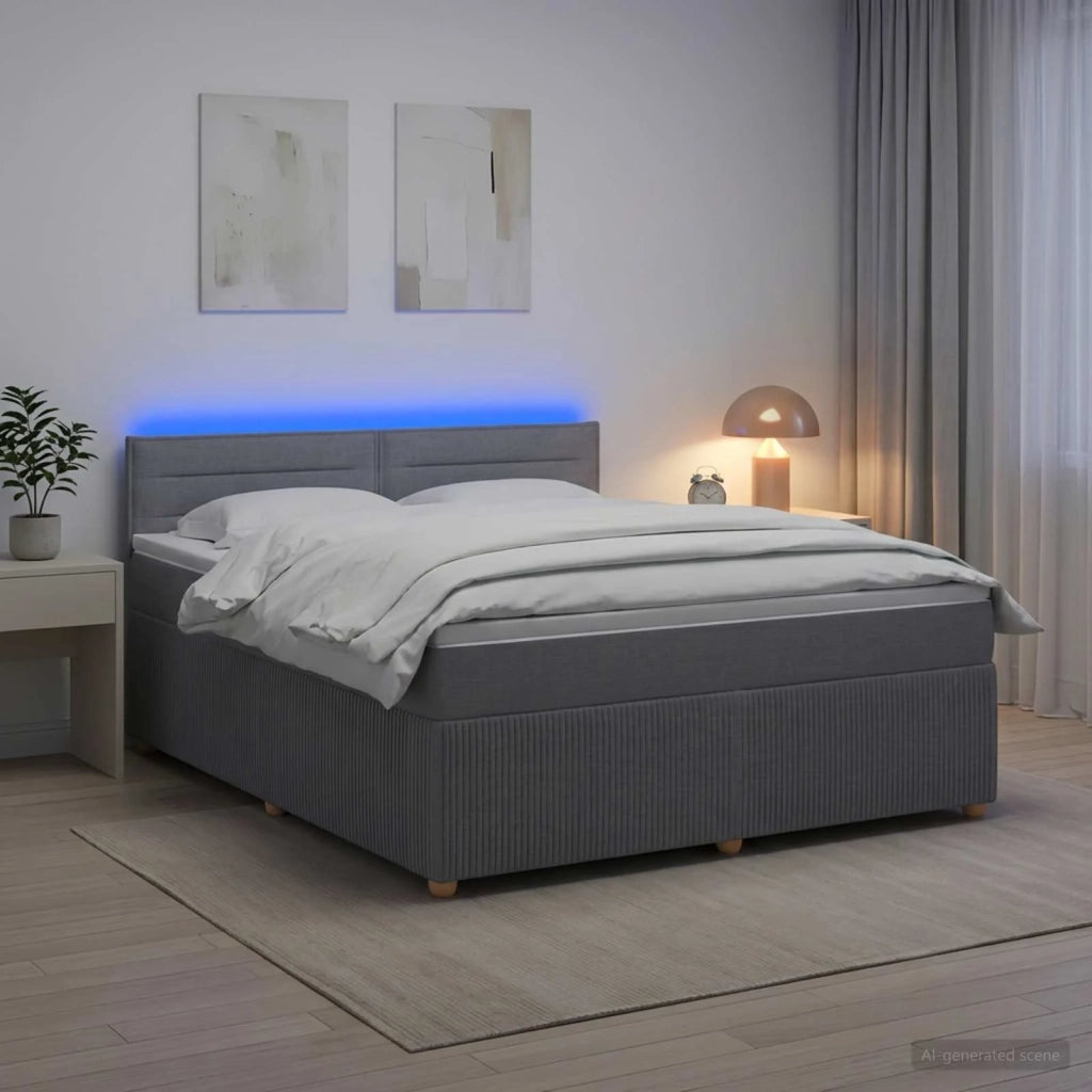 Letto box spring con materasso Grigio Chiaro 140 x 200 cm 3452939