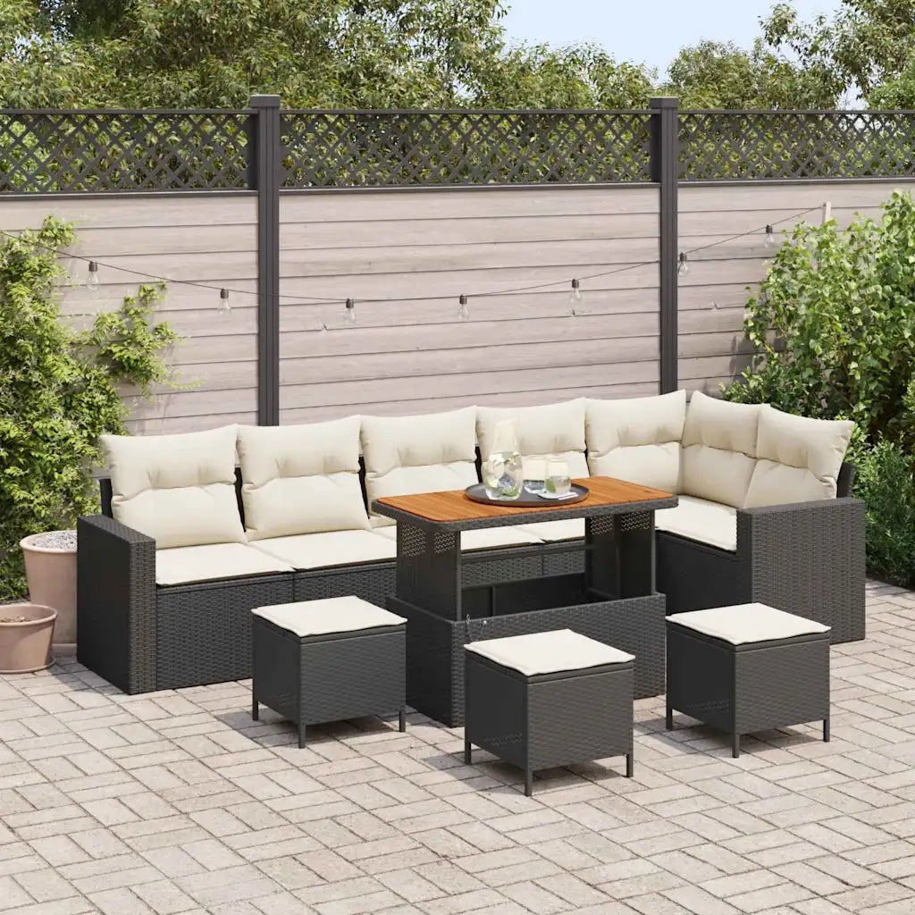 Set Divano da Giardino 10 pcs Nero polyrattan 3361640