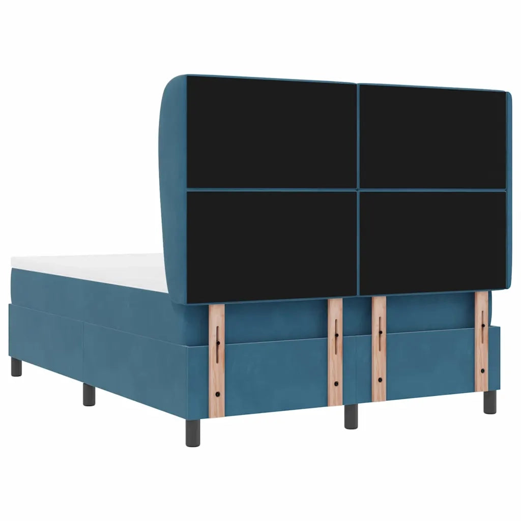 Letto a molle con materasso Blu Scuro 200 x 140 cm Velluto 3340878