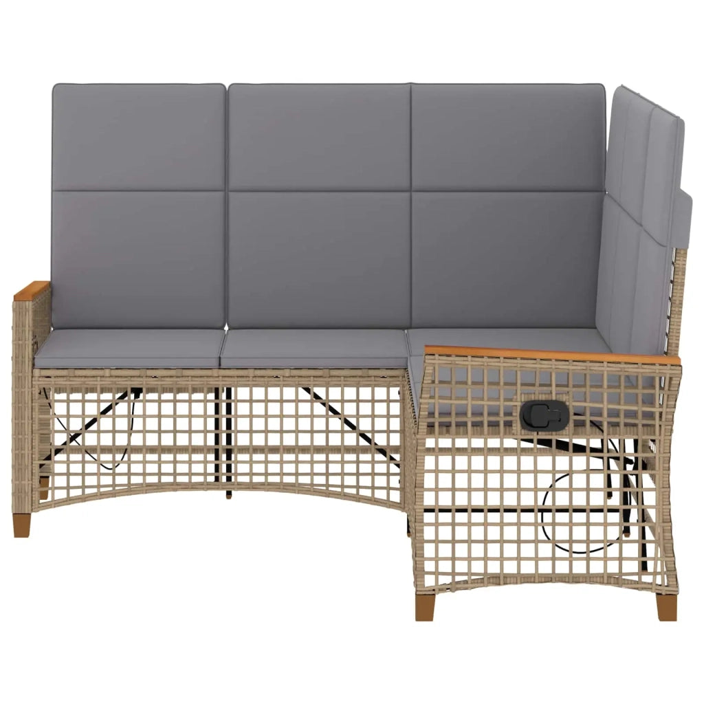 Set di Divani Recliner da Giardino Beige e Grigio Chiaro 42026825